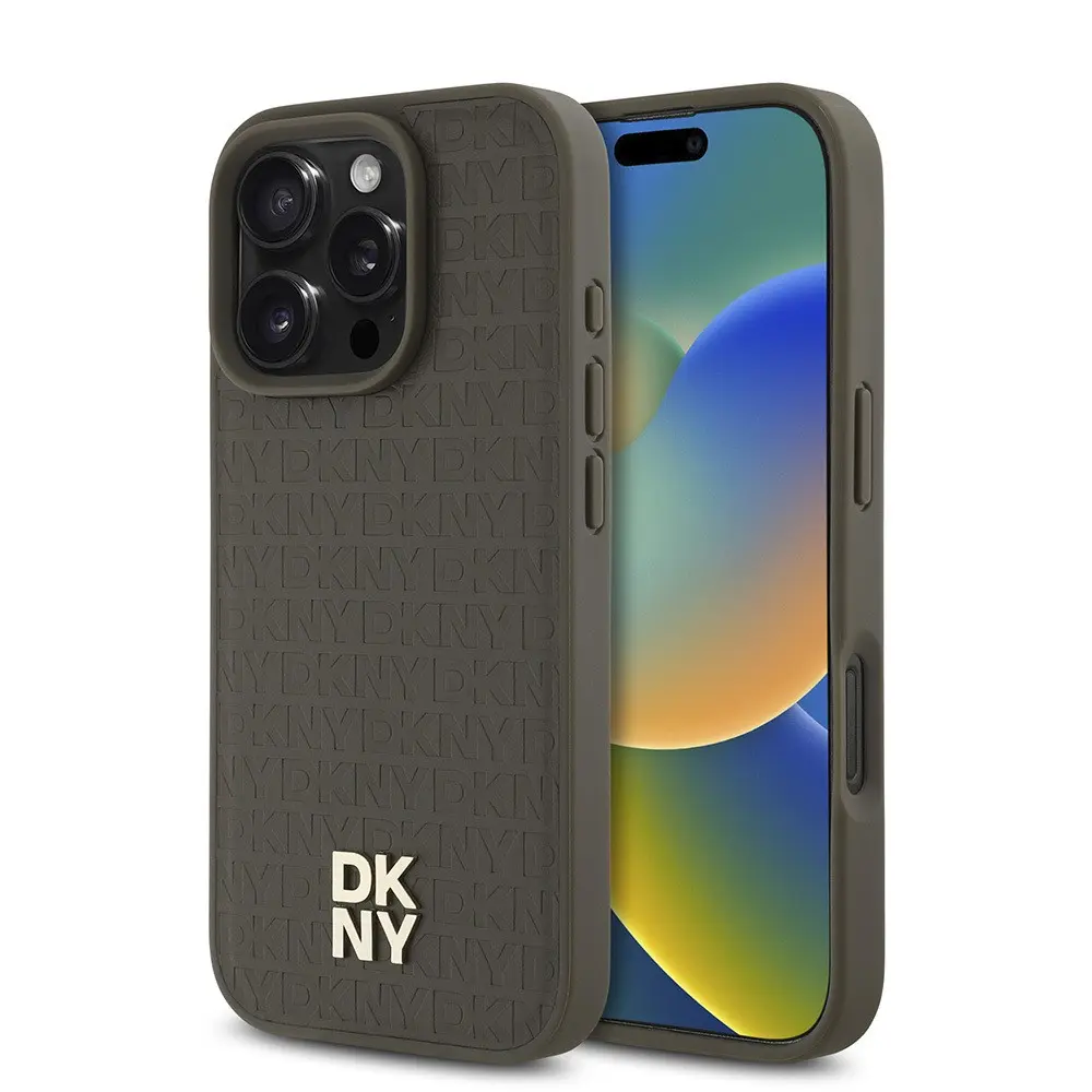 iPhone 16 Pro Max MagSafe Uyumlu 3D Desenli Kılıf - DKNY Repeat Pattern