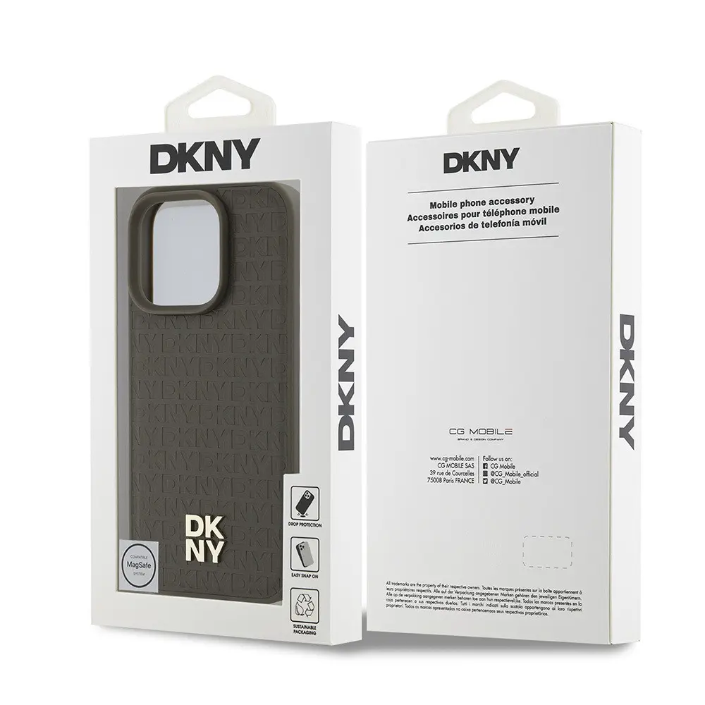 iPhone 16 Pro Max MagSafe Uyumlu 3D Desenli Kılıf - DKNY Repeat Pattern