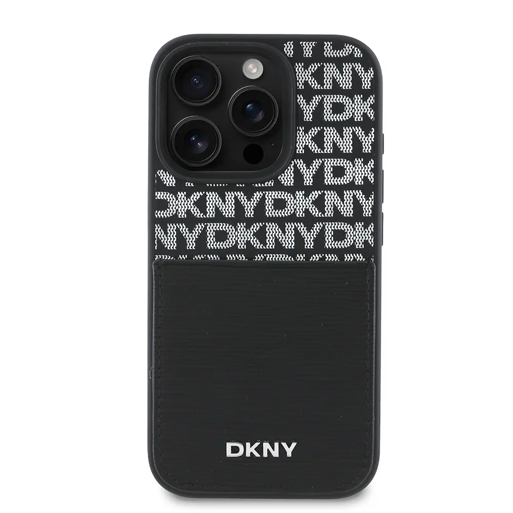 iPhone 16 Pro Max Kartlıklı Kılıf - DKNY Lisanslı Repeat Texture