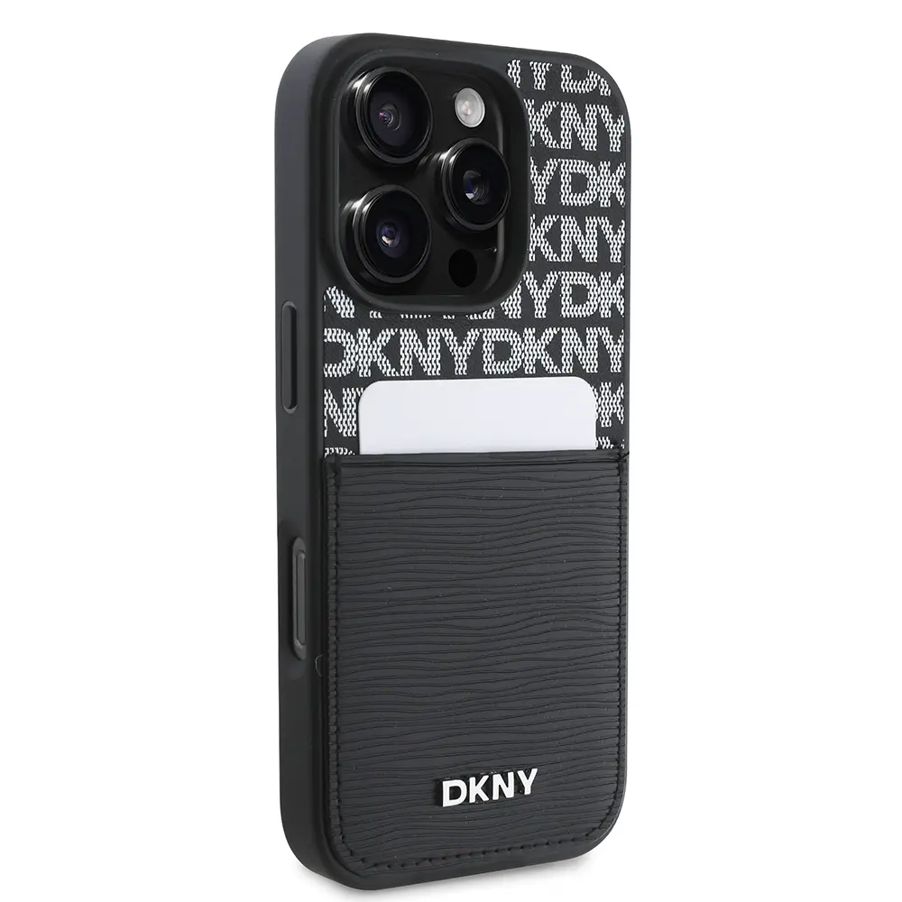 iPhone 16 Pro Max Kartlıklı Kılıf - DKNY Lisanslı Repeat Texture