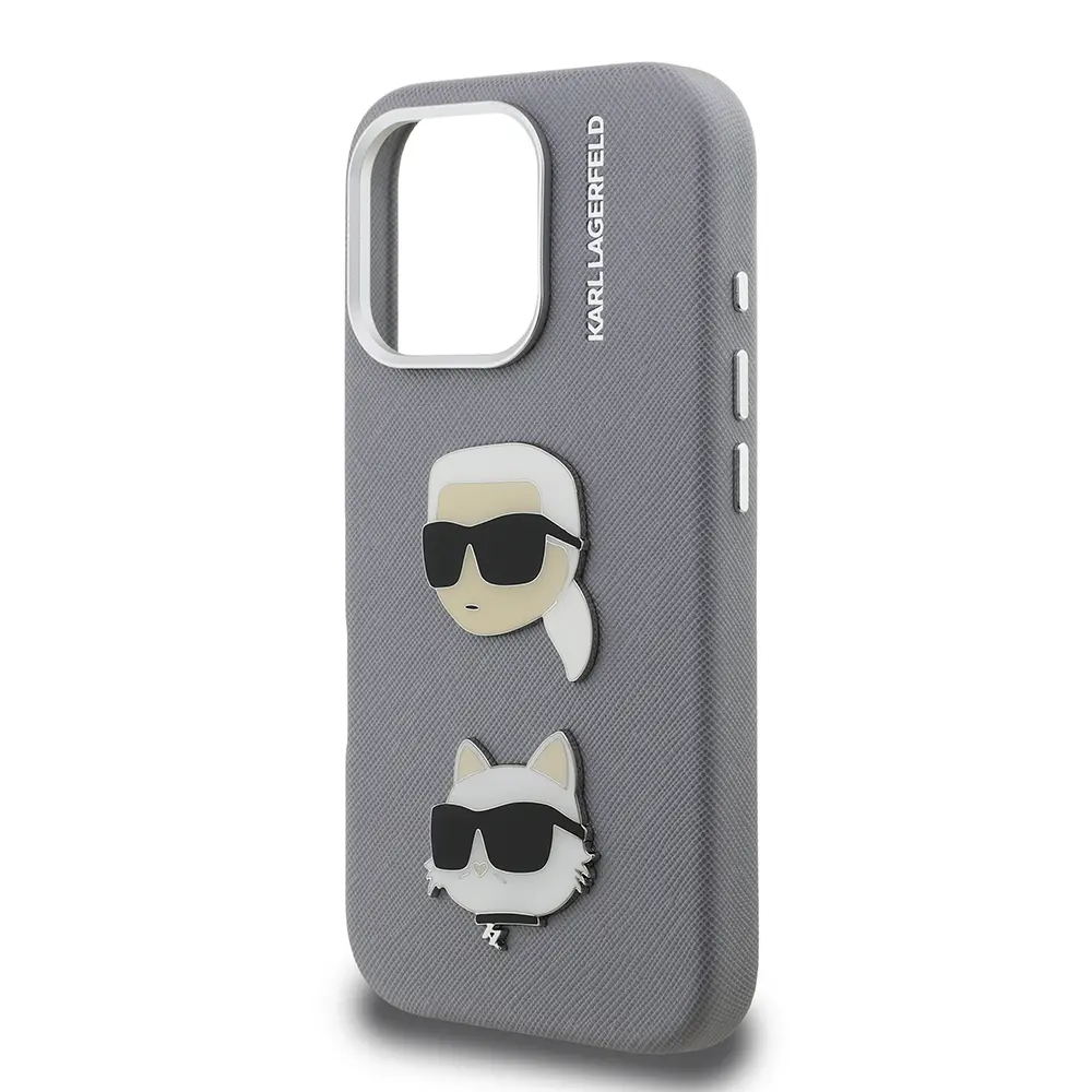 iPhone 16 Pro Max Kılıf, Lisanslı K&C Heads Pin Tasarım - Karl Lagerfeld