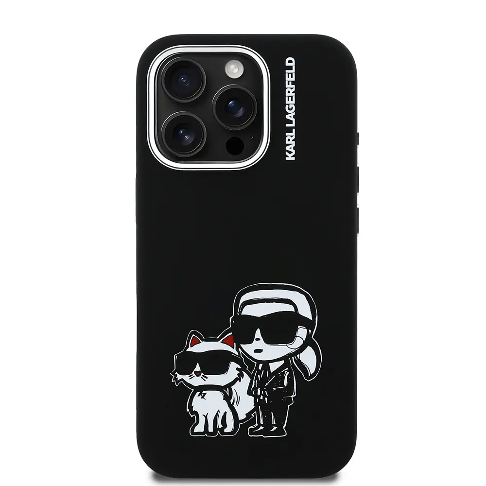 iPhone 16 Pro Max Silikon Kılıf - Karl Lagerfeld Karl & Choupette
