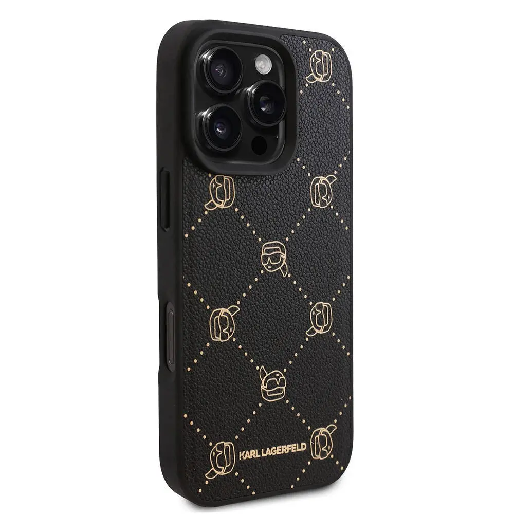 iPhone 16 Pro Max MagSafe Uyumlu PU Deri Kılıf - Karl Lagerfeld Karl Heads
