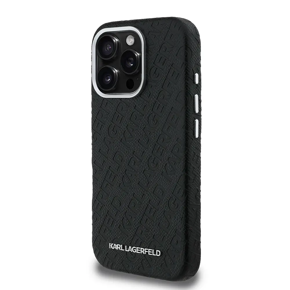 iPhone 16 Pro Max PU Deri Kılıf, Metal Logo Detaylı - Karl Lagerfeld