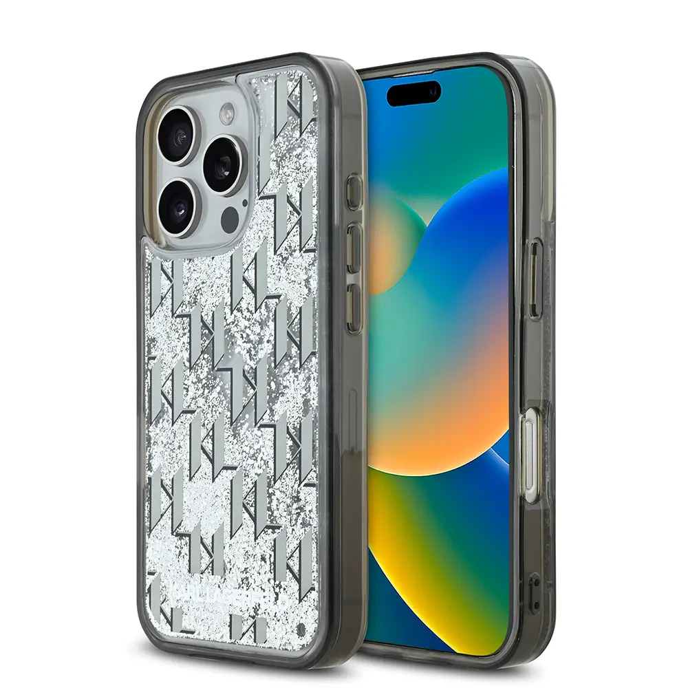 iPhone 16 Pro Max Simli KL Yazılı Monogram Gradient Kılıf - Karl Lagerfeld