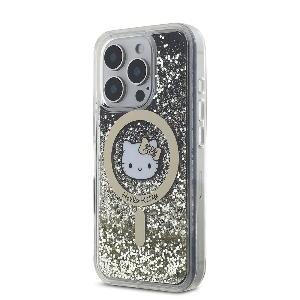 iPhone 16 Pro Max MagSafe Uyumlu Hello Kitty Lisanslı Kılıf - Altın Ateşi