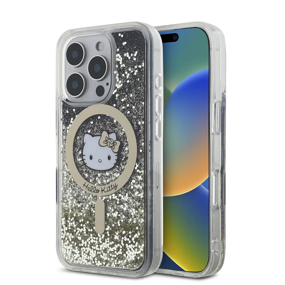 iPhone 16 Pro Max MagSafe Uyumlu Hello Kitty Lisanslı Kılıf - Altın Ateşi