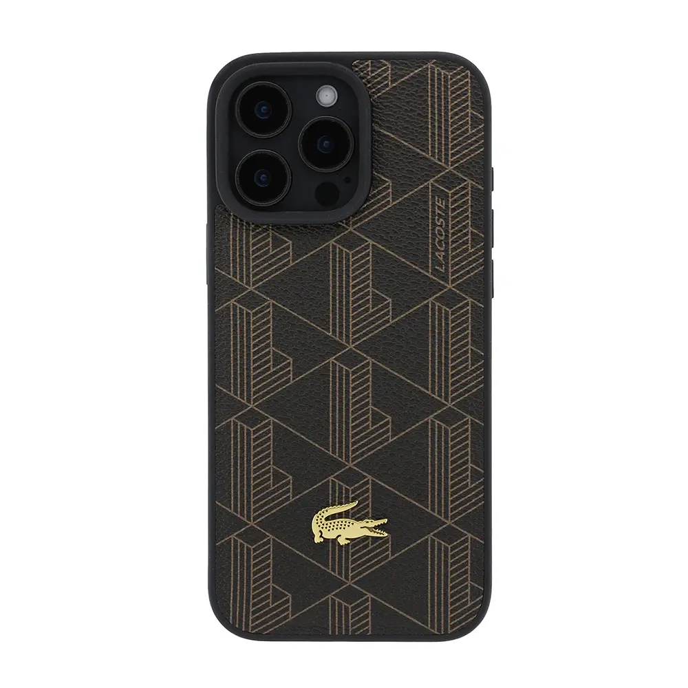 iPhone 16 Pro Max MagSafe Uyumlu Kartlıklı PU Deri Kılıf - Lacoste Monogram
