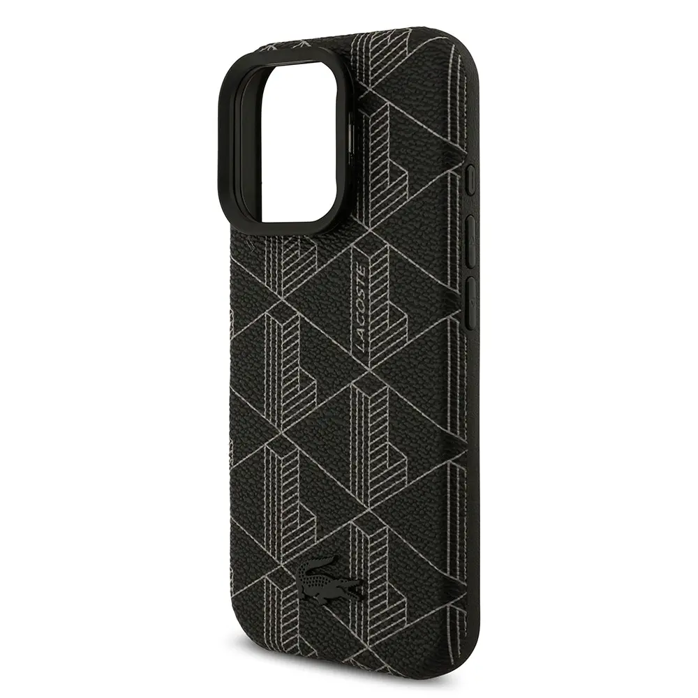 iPhone 16 Pro Max MagSafe Uyumlu Standlı PU Deri Kılıf - Lacoste Monogram