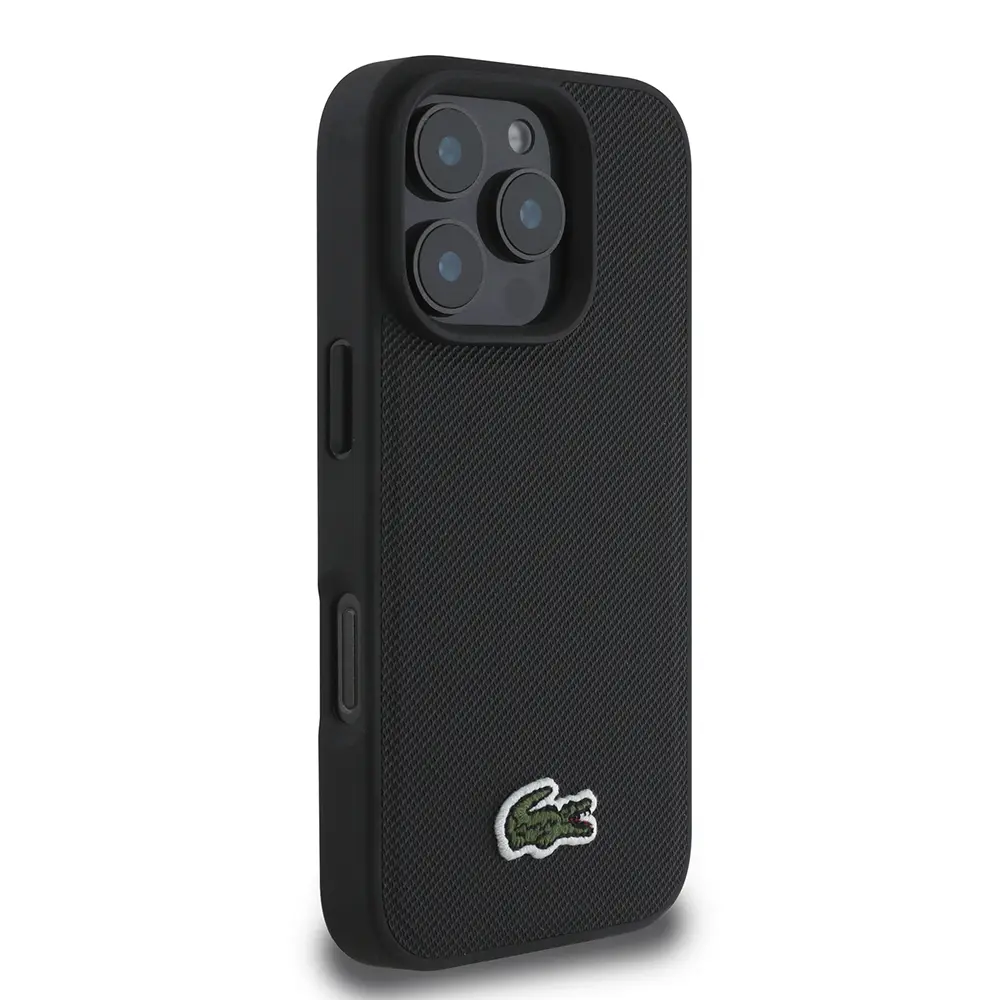 iPhone 16 Pro Max PU Pike Desenli Lisanslı Kılıf - Lacoste, Type-C Kablo Hediyeli