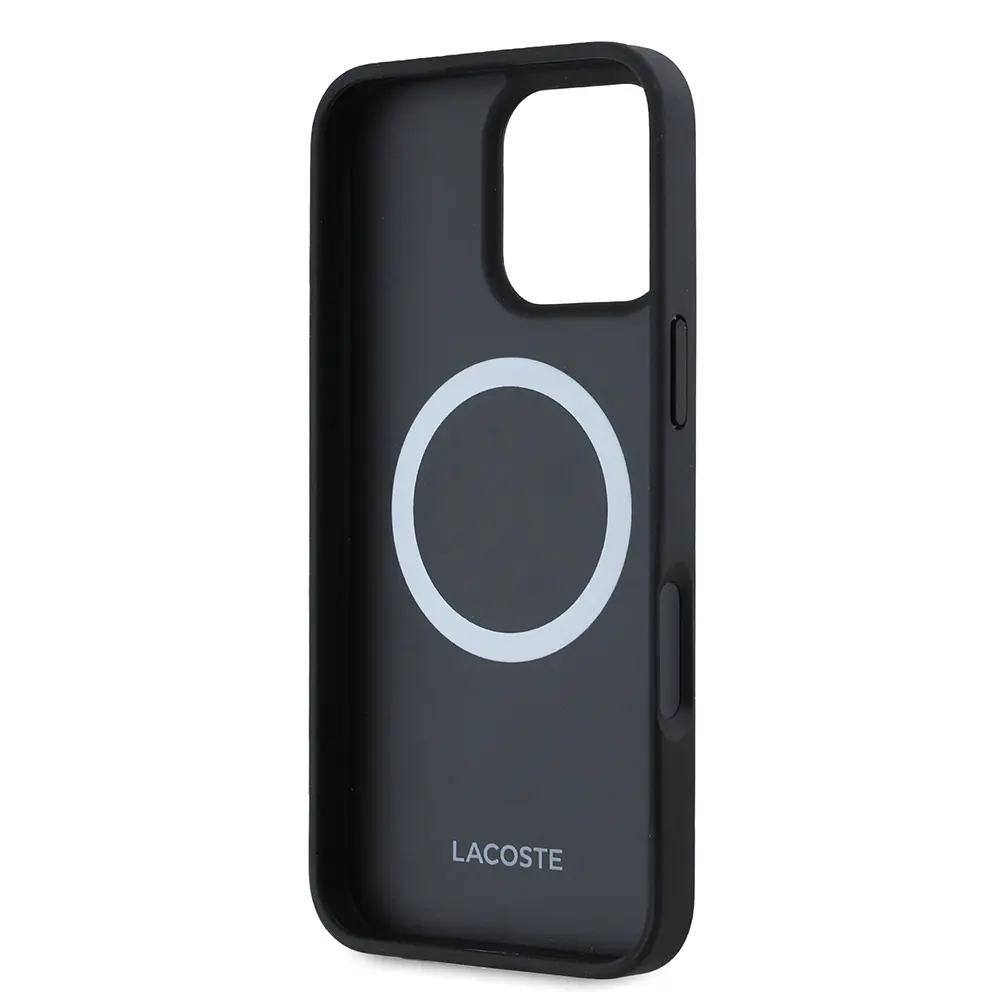 iPhone 16 Pro Max PU Pike Desenli Lisanslı Kılıf - Lacoste, Type-C Kablo Hediyeli