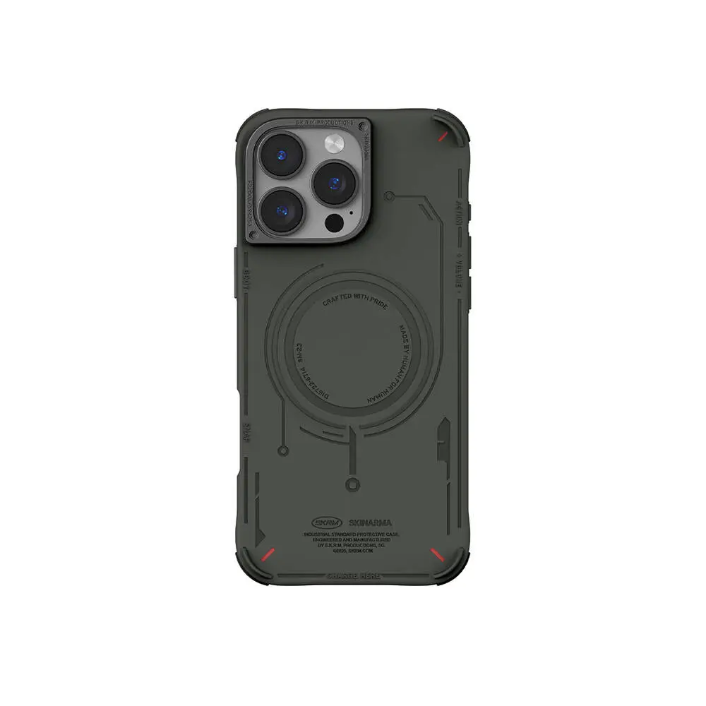 iPhone 16 Pro Max MagSafe Uyumlu Metal Kamera Çerçeveli Kılıf - Skinarma Mecha