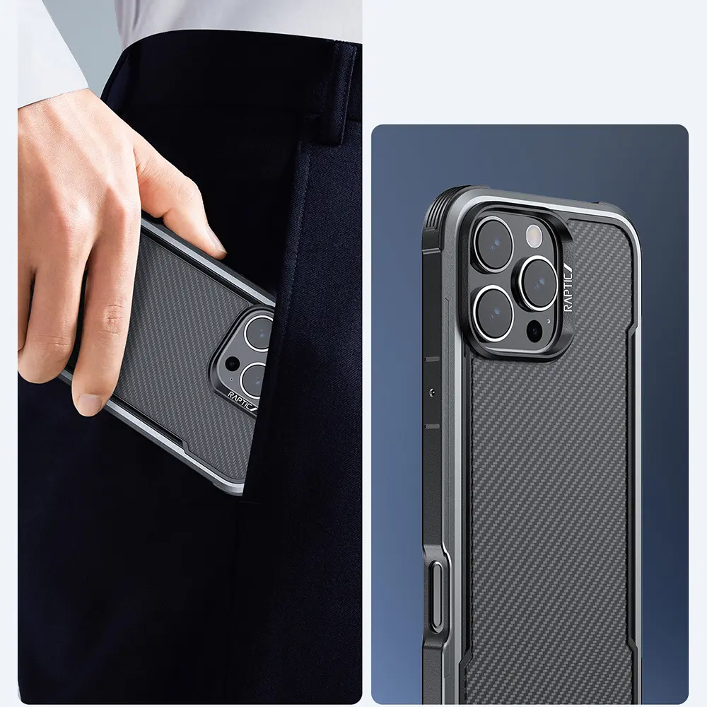 iPhone 16 Pro Max MagSafe Uyumlu Kılıf - Raptic Apex Karbon Fiber Tasarım