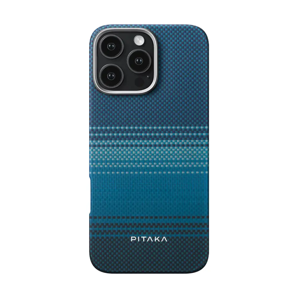iPhone 16 Pro Max MagSafe Uyumlu Aramid Fiber Kılıf - Pitaka Tactile Woven Sunset-Moonrise
