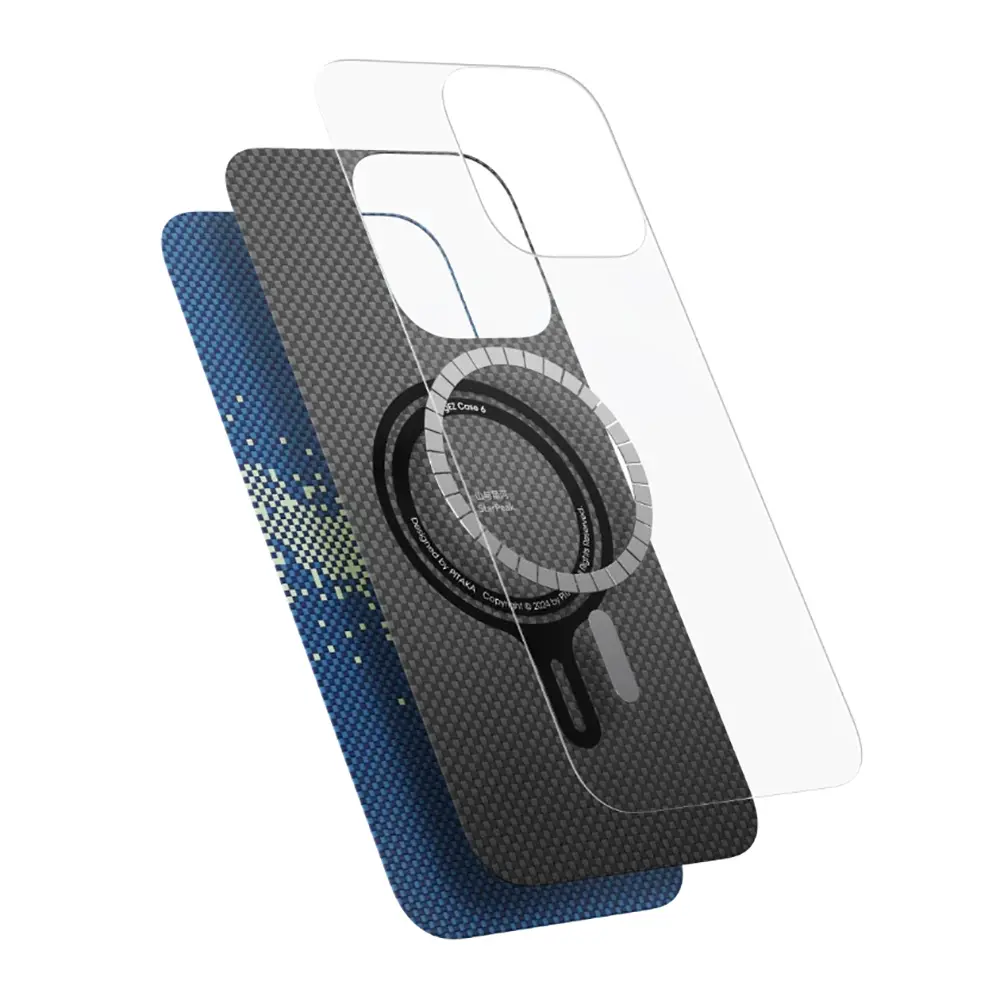 iPhone 16 Pro Max MagSafe Uyumlu Aramid Fiber Kılıf - Pitaka Tactile Woven Starpeak