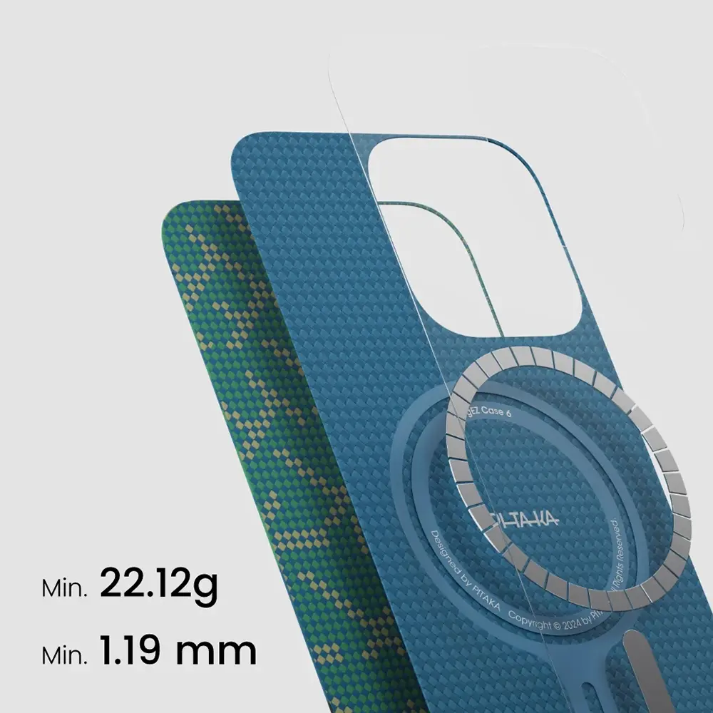 iPhone 16 Pro Max MagSafe Uyumlu Aramid Fiber Kılıf - Pitaka Tactile Woven Monogram