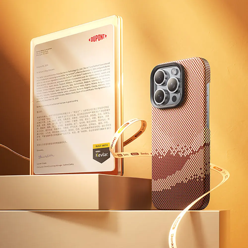 iPhone 16 Pro Max MagSafe Uyumlu Kevlar Kılıf - Benks GoldenTide ArmorAir