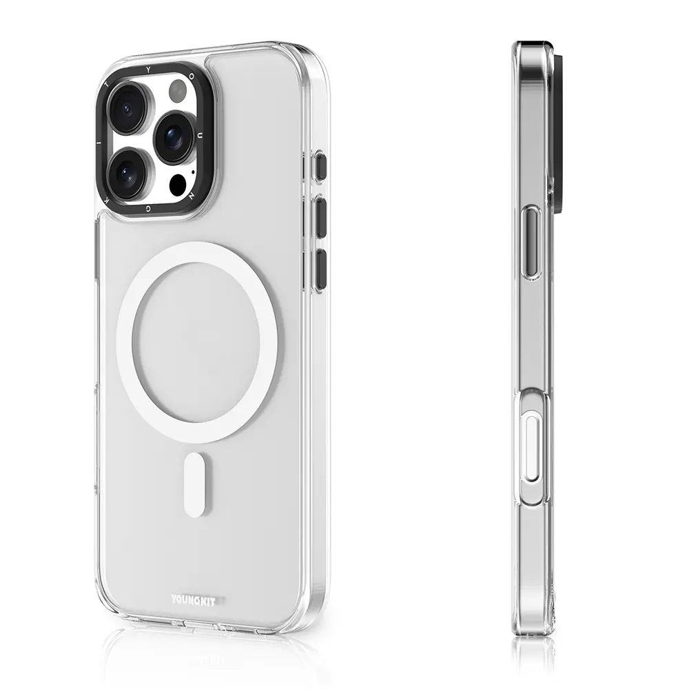 iPhone 16 Pro Max MagSafe Uyumlu Cam Arka Yüzeyli Kılıf - Youngkit Gemstone
