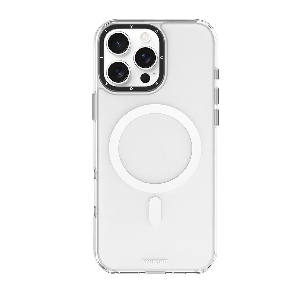 iPhone 16 Pro Max MagSafe Uyumlu Cam Arka Yüzeyli Kılıf - Youngkit Gemstone