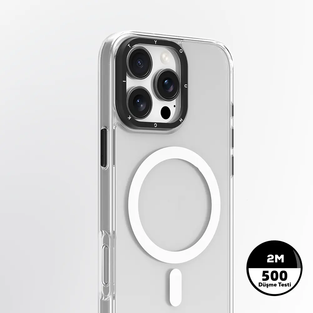 iPhone 16 Pro Max MagSafe Uyumlu Cam Arka Yüzeyli Kılıf - Youngkit Gemstone