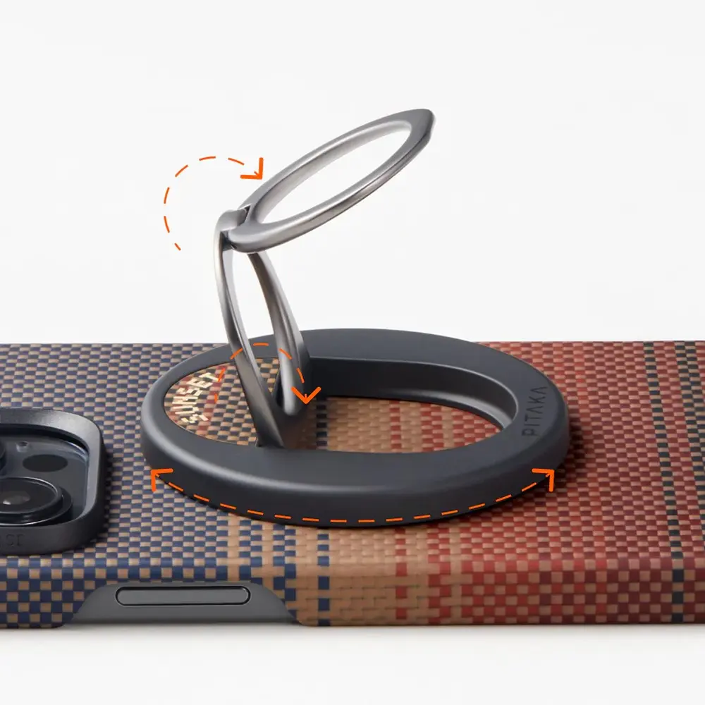 iPhone 16 Pro Max MagSafe Uyumlu Aramid Fiber Kılıf - Pitaka Tactile Woven Sunset