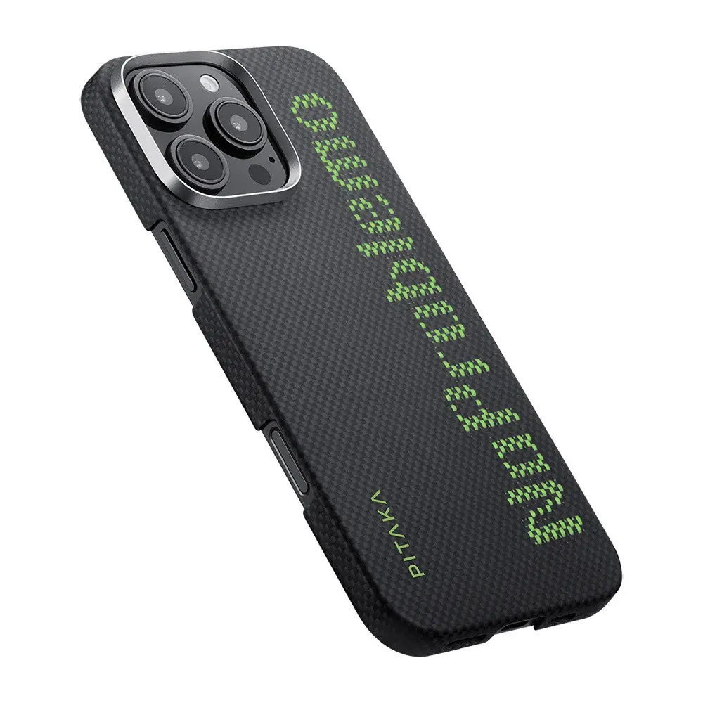 iPhone 16 Pro Max MagSafe Uyumlu Aramid Fiber Kılıf - Pitaka Tactile Woven Aries