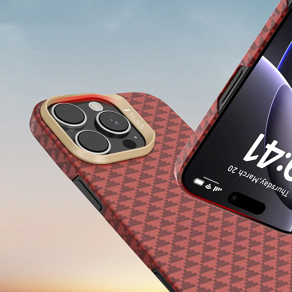 iPhone 16 Pro Max MagSafe Uyumlu Aramid Fiber Kılıf - Raptic Aramid Skin Origin
