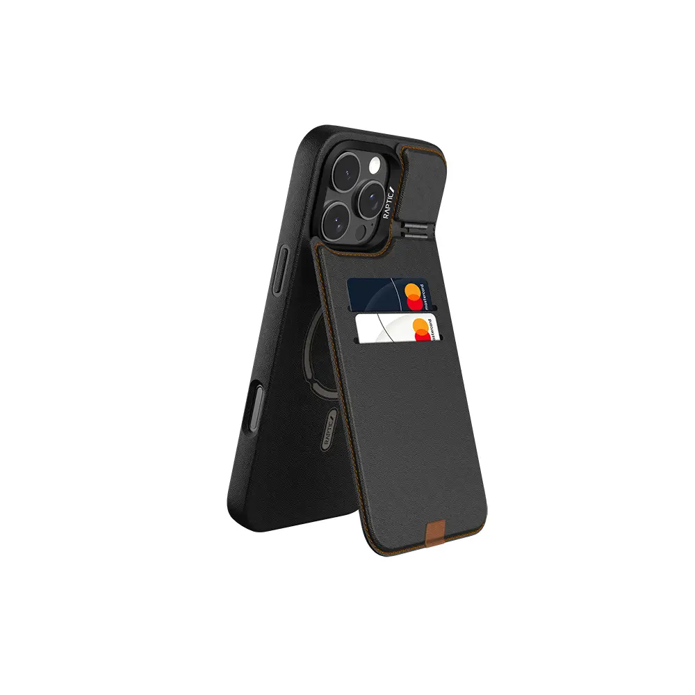 iPhone 16 Pro Max MagSafe Uyumlu Kartlıklı Standlı Kılıf - Raptic Slim Wallet