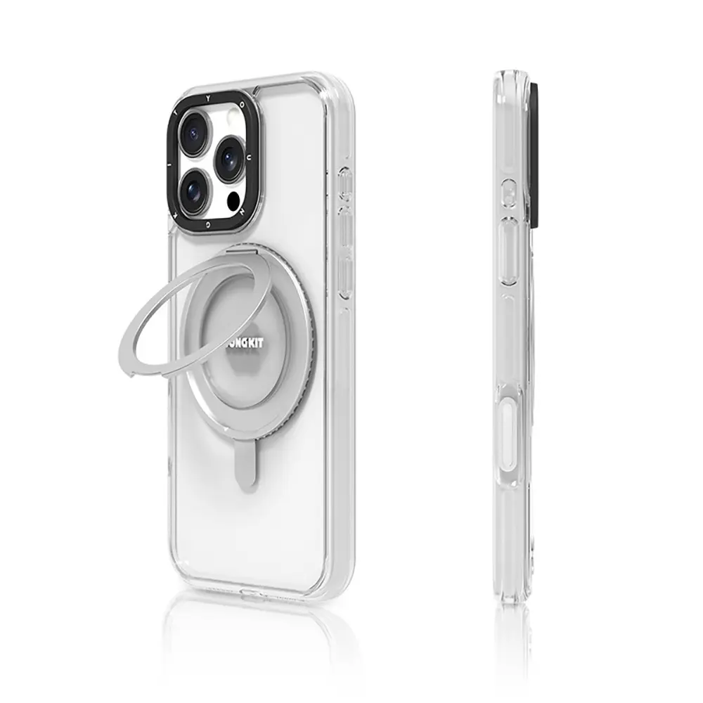 iPhone 16 Pro Max MagSafe Uyumlu Standlı Şeffaf Kılıf - Youngkit Pivot