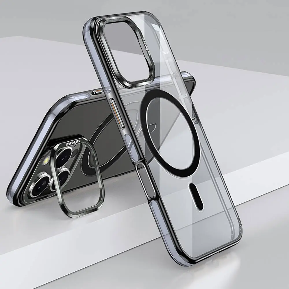 iPhone 16 Pro Max MagSafe Uyumlu Standlı Şeffaf Kılıf - Wlons Efsane
