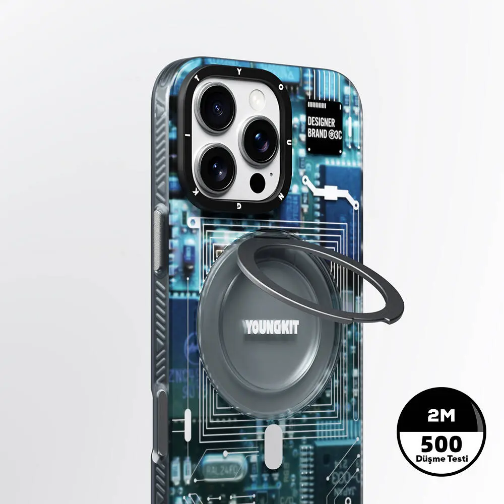 iPhone 16 Pro Max MagSafe Uyumlu 360° Standlı Kılıf - Youngkit Technology