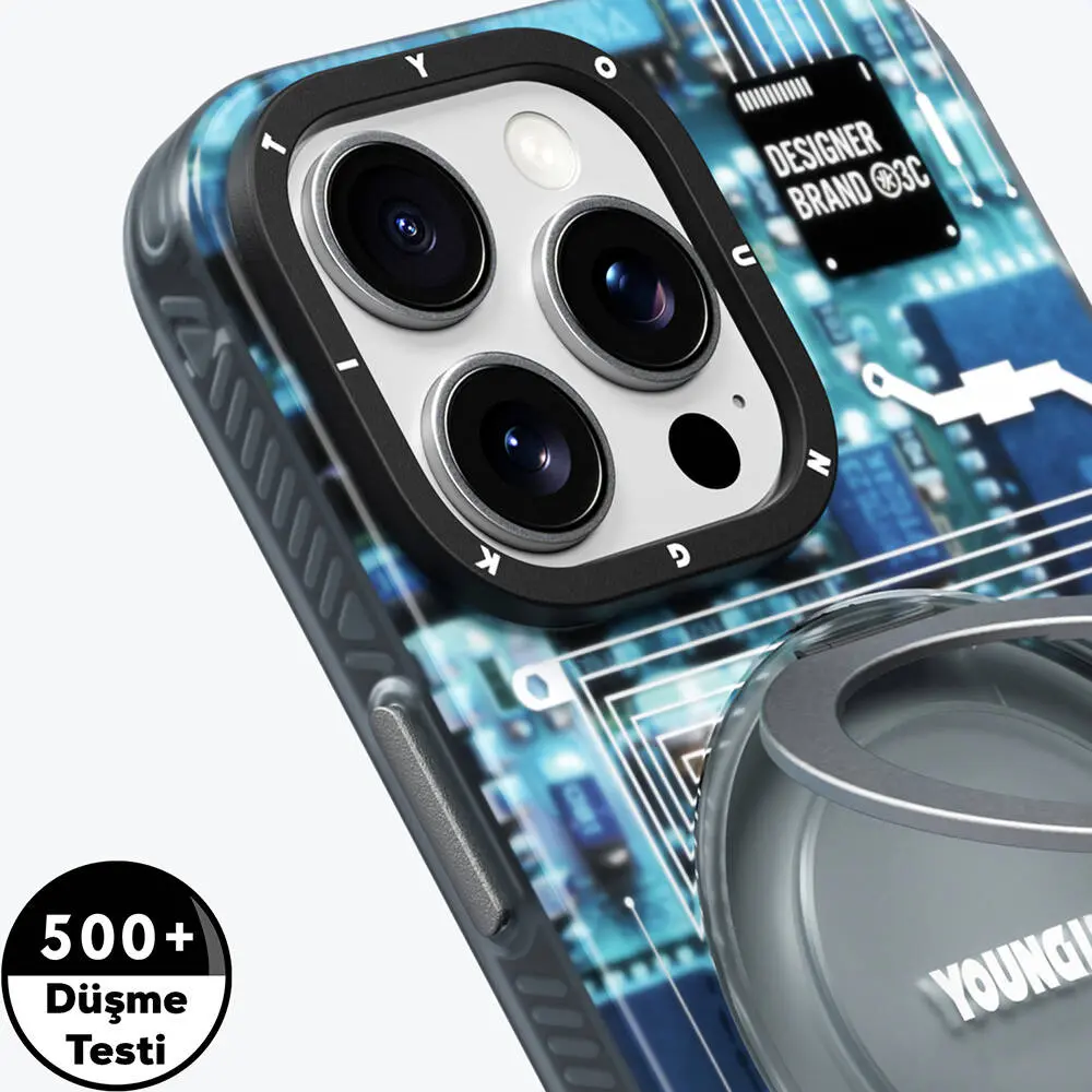 iPhone 16 Pro Max MagSafe Uyumlu 360° Standlı Kılıf - Youngkit Technology