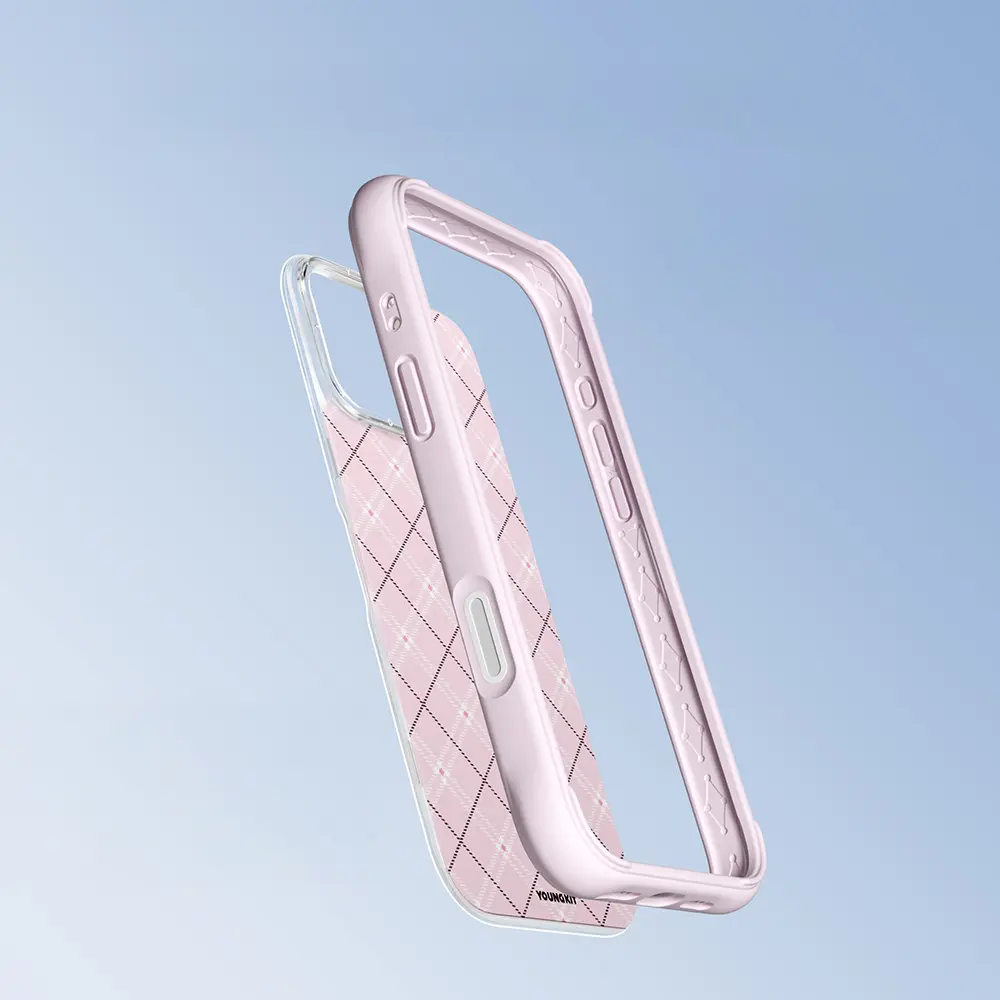 iPhone 16 Pro Max MagSafe Uyumlu Şeffaf Olmayan Kılıf - Youngkit Argyle
