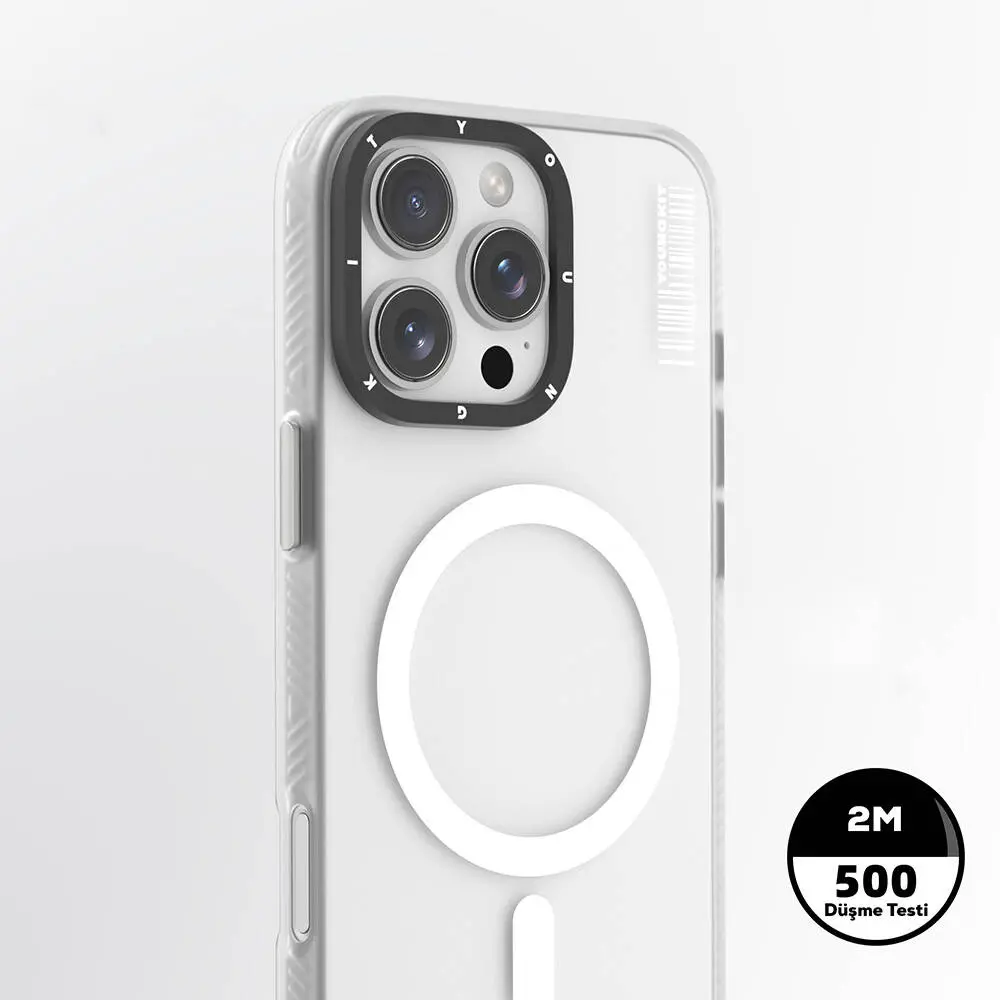iPhone 16 Pro Max MagSafe Uyumlu Şeffaf Kılıf - Youngkit Hidden Sand