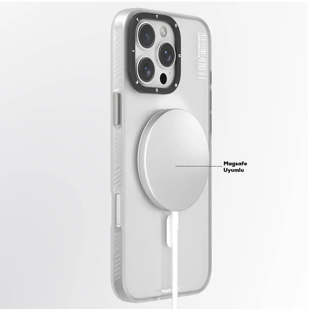 iPhone 16 Pro Max MagSafe Uyumlu Şeffaf Kılıf - Youngkit Hidden Sand