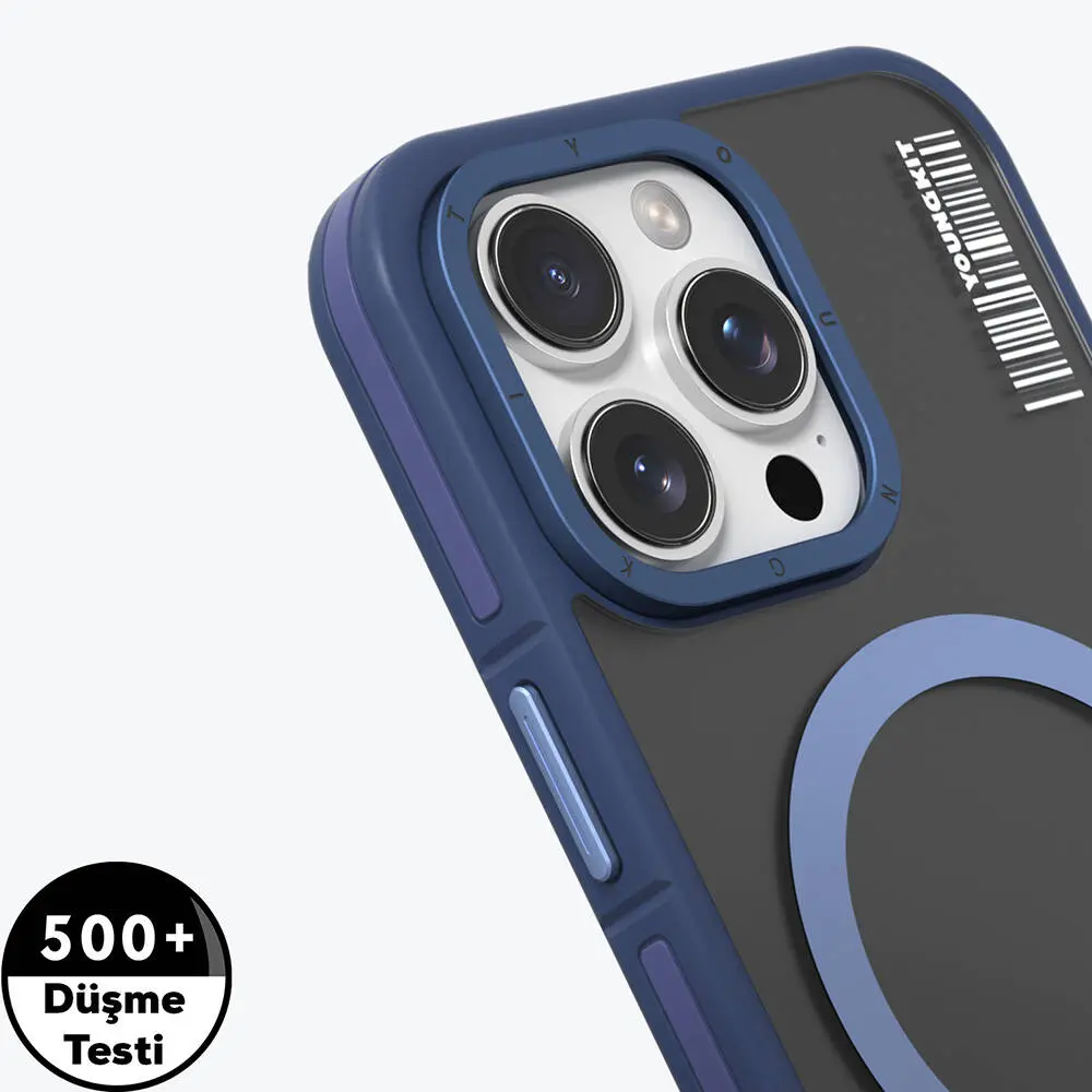 iPhone 16 Pro Max MagSafe Uyumlu Şeffaf Kılıf - Youngkit Rock Sand
