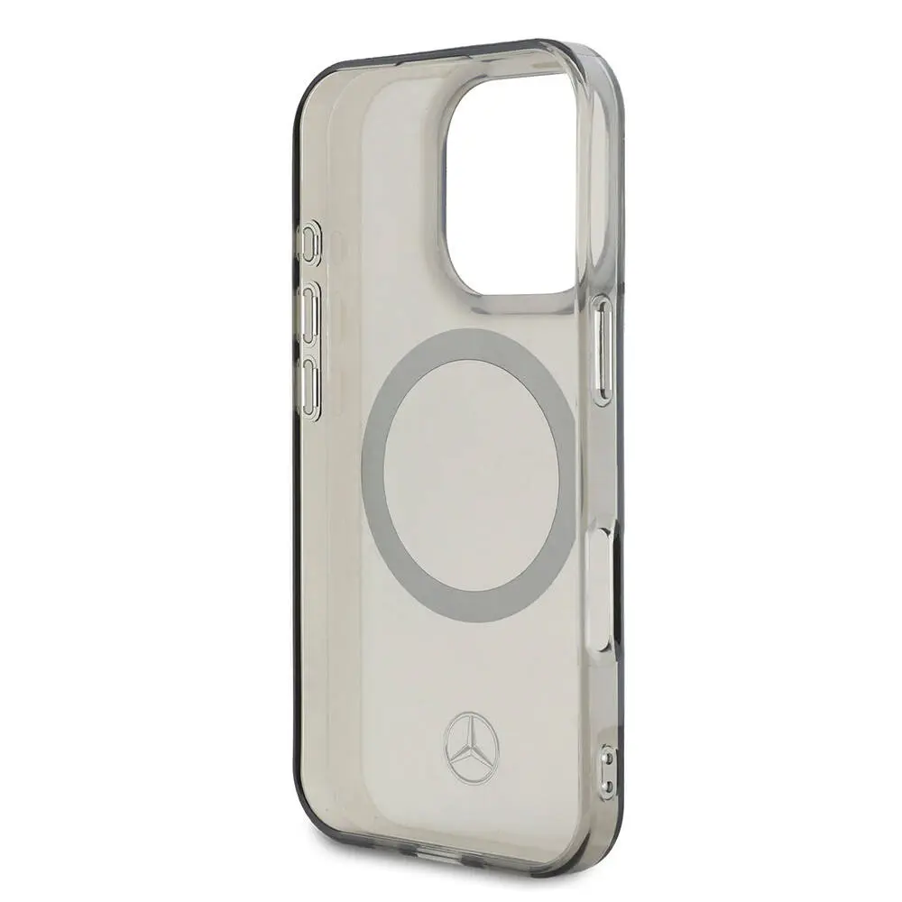iPhone 16 Pro Max MagSafe Uyumlu Şeffaf Kılıf - Mercedes Benz Silver Ring
