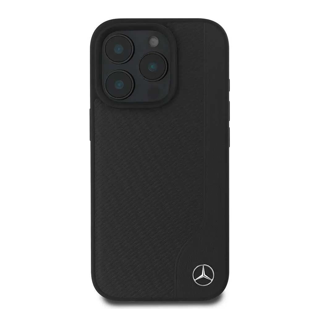iPhone 16 Pro Max MagSafe Uyumlu Deri Kılıf - Mercedes Benz 3D Logolu