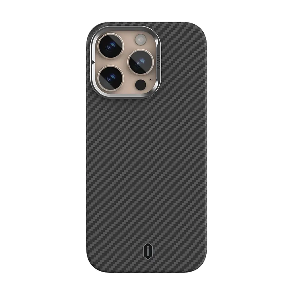 iPhone 16 Pro Max MagSafe Uyumlu Aramid Fiber Kılıf, Kamera Standlı - Wiwu DCC-206