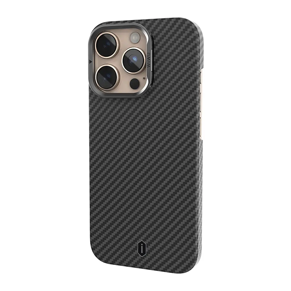 iPhone 16 Pro Max MagSafe Uyumlu Aramid Fiber Kılıf, Kamera Standlı - Wiwu DCC-206