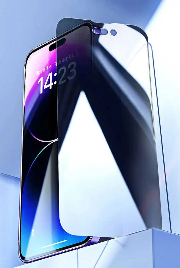 iPhone 16 Pro Max Gizlilik Cam Ekran Koruyucu - Zore Kor Privacy