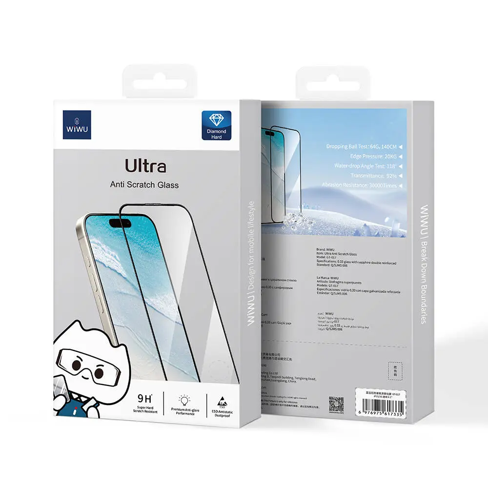 iPhone 16 Temperli Cam Ekran Koruyucu, Safir Kaplamalı - Wiwu GT-017