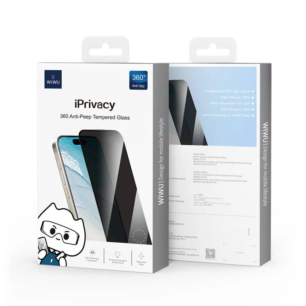 iPhone 16 Wiwu GT-011 Temperli Privacy Cam Ekran Koruyucu