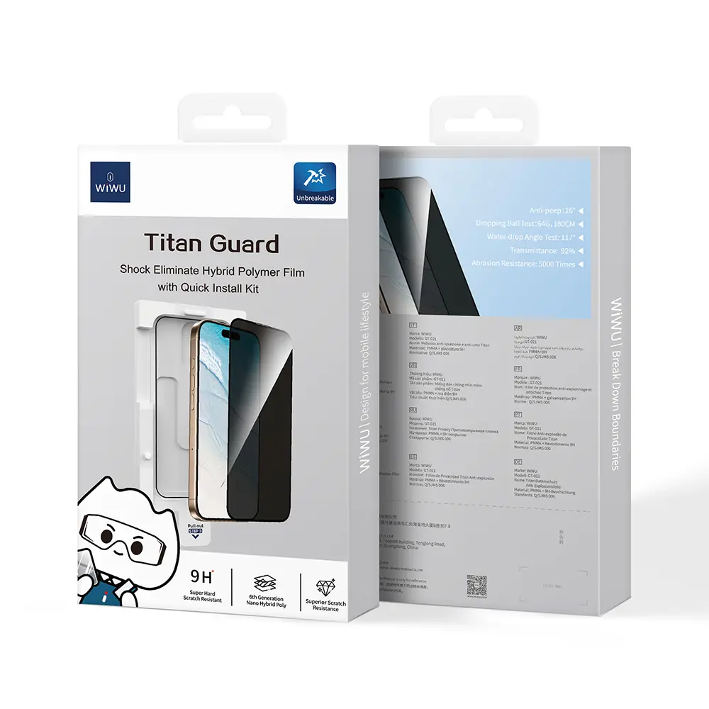 iPhone 16 Wiwu GT-021 Titan Guard Şok Emici Privacy Ekran Koruyucu Film
