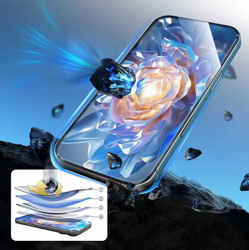 iPhone 17 Hayalet Temperli Cam Ekran Koruyucu - Mohseven Safir Coating