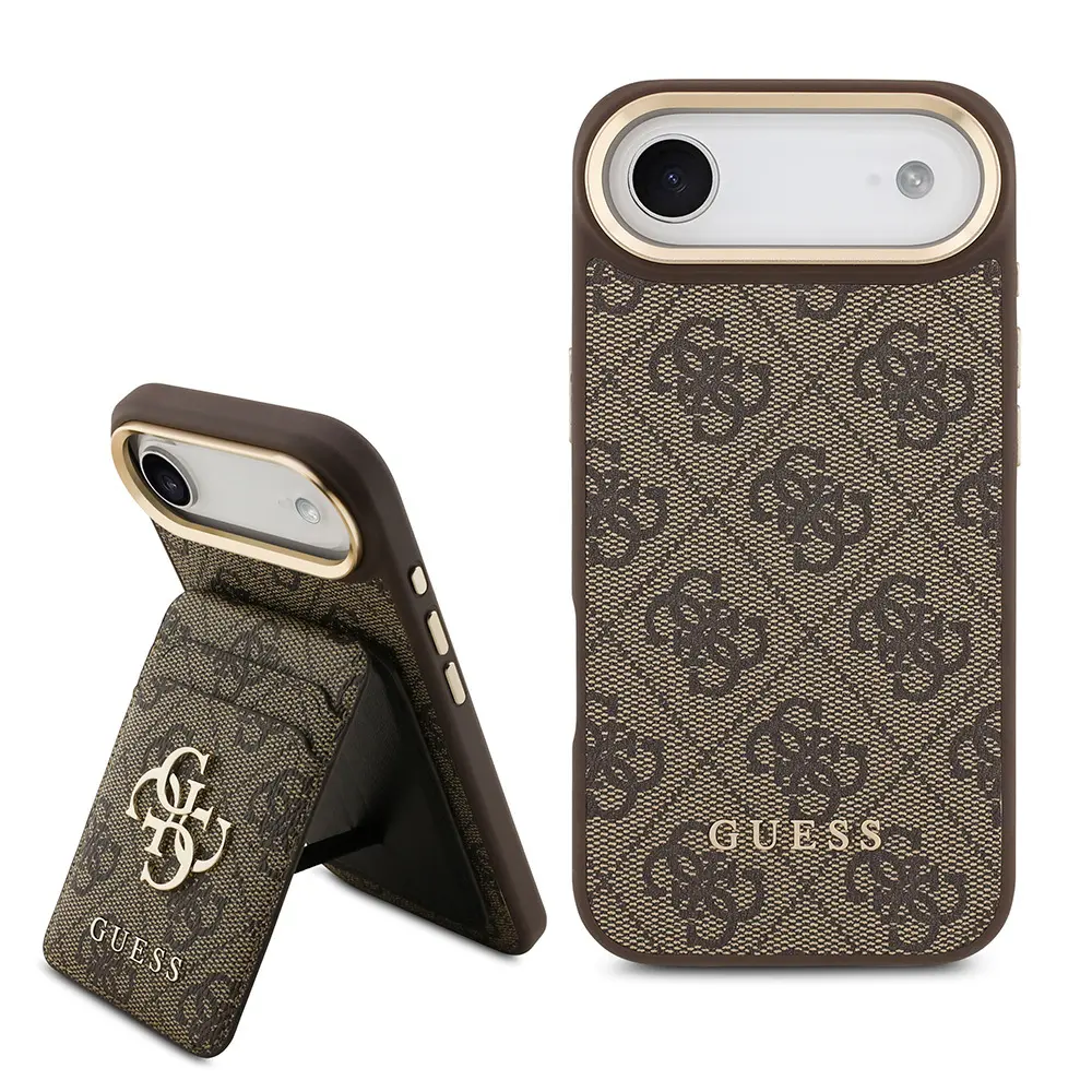 iPhone 17 Air MagSafe Uyumlu Kartlıklı Kılıf - Guess 4G Metal Logo