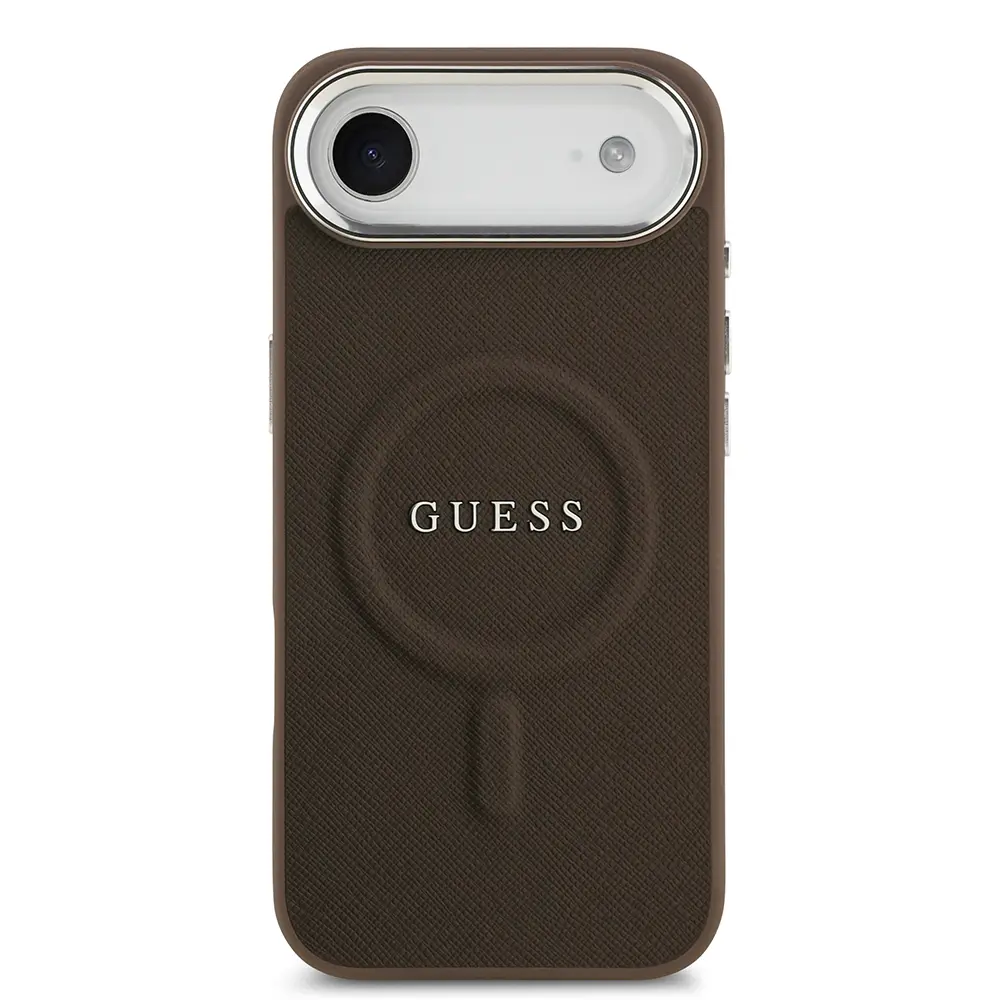 iPhone 17 Air MagSafe Uyumlu PU Deri Kılıf - Guess Klasik Logolu