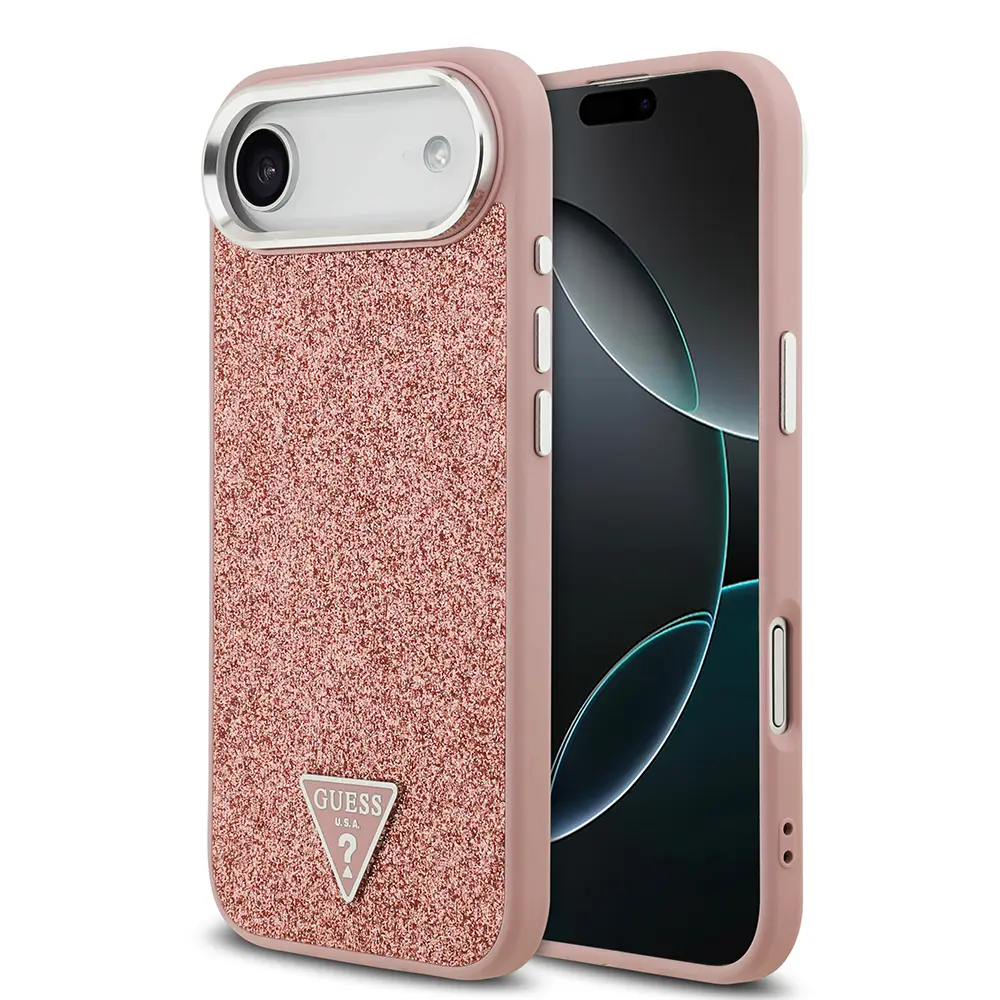 iPhone 17 Air MagSafe Uyumlu Glitter Kılıf - Guess Üçgen Logolu