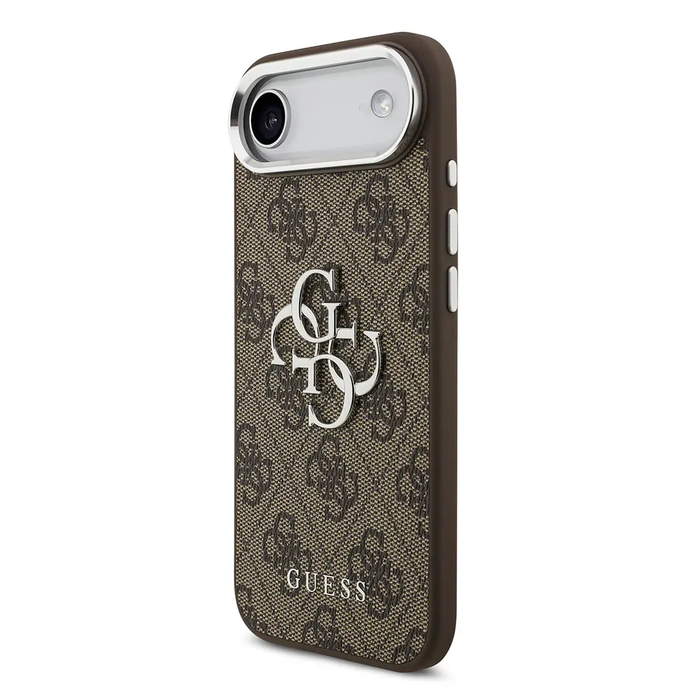 iPhone 17 Air Guess Lisanslı Kılıf, Gümüş Metal Kamera Çerçeveli