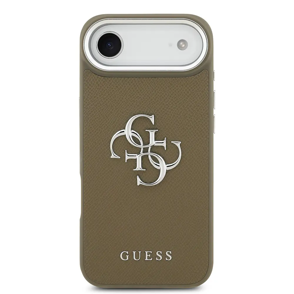 iPhone 17 Air Uyumlu Grained 4G Metal Logolu Kılıf - Guess Lisanslı